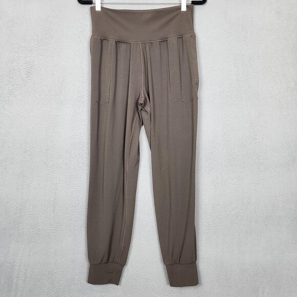 Athleta Pants Womens Medium Brown Salutation Jogger High Rise Cuffed Pockets - Picture 1 of 10